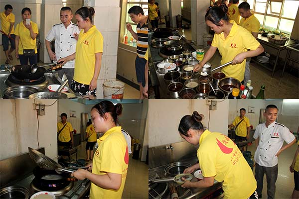 煌旗鸭血粉丝培训班学员练习过程