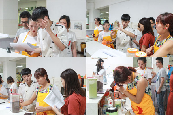 煌旗奶茶培训班老师教学过程