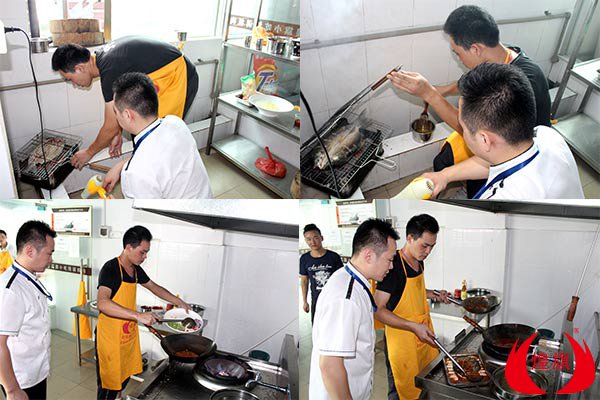 煌旗重庆烤鱼培训班学员练习做烤鱼
